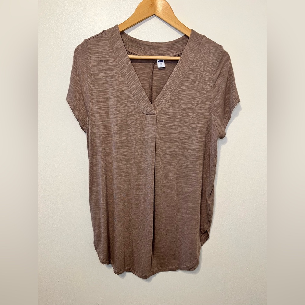 Old Navy Taupe Luxe Short Sleeve Shirt